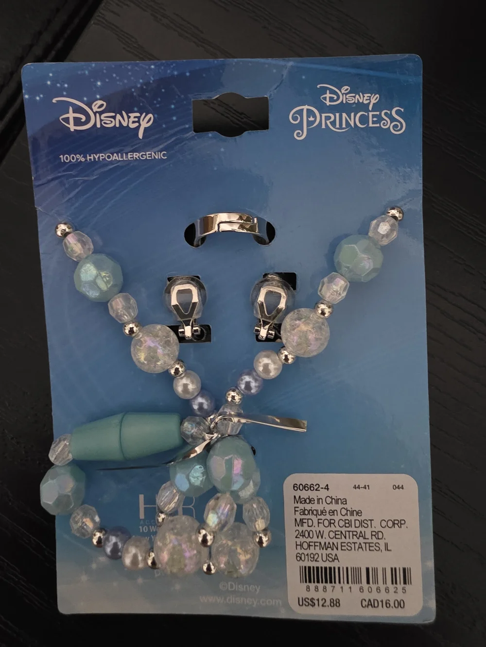 Disney Cinderella Blue and Silver Kids Jewelry Set